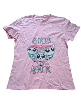 Next Level Apparel Pink Powerpuff Girls "Girls Rock" Graphic Tee